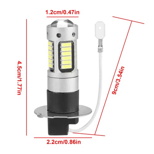 2X H3 100W LED Fog Driving Light Bulbs Conversion Kit Super Bright 6000K White - Picture 6 of 7