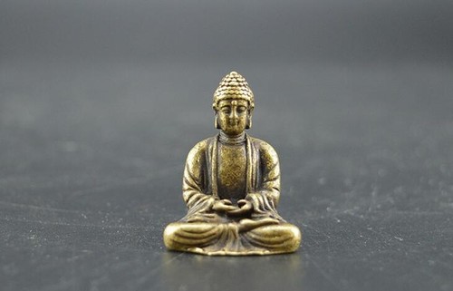Chinese pure brass Sakyamuni Buddha small statue #2 - Picture 2 of 6