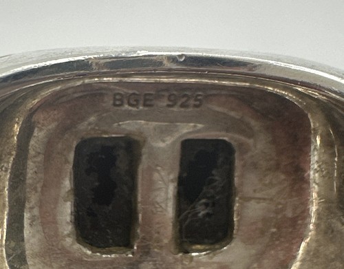 Texas Pride schwarzer Onyx und weißer Saphir 925 Sterlingsilber Herrenring Größe 12 - Bild 8 von 10