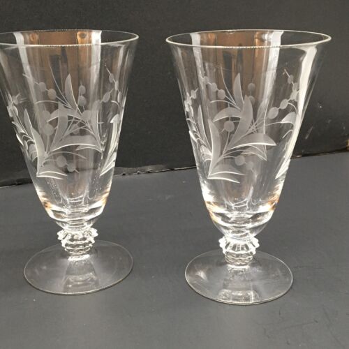 Lote de 3 cristalerías de té helado de cristal Cynthia by Fostoria 6"" 1938-1965 difícil de encontrar leer #3 - Imagen 2 de 11