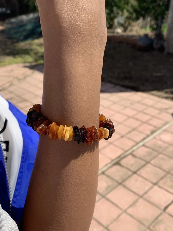 人造琥珀手链Ombré珠弹力弹性宝石首饰 — 第 2/4 张图片