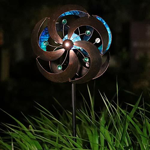 Solar Wind Spinner Improved 360 Degrees Swivel Multi-Color LED Lighting Glass 2022 Lato