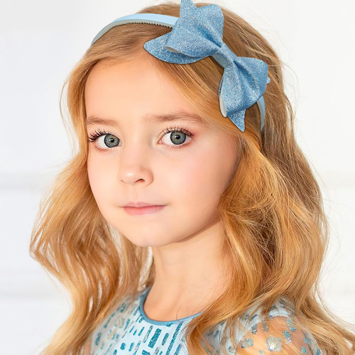 10Pcs Glitter Sequin Hair Bows – Satin Grosgrain Headbands for Baby Girls Kids - Picture 6 of 12