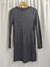 Forever 21 long sleeve, heather gray black mini dress, women's size Large E3