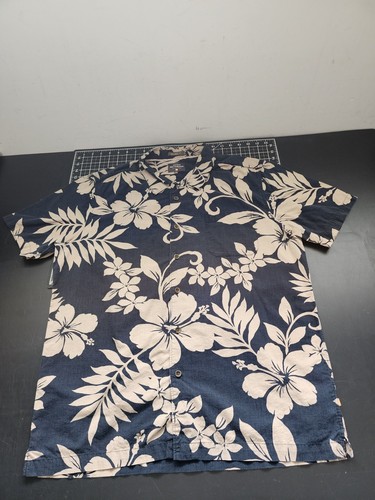 Quicksilver Waterman Collection Herren XL Hemd mit Knopfleiste schwarz Hibiskusmuster
