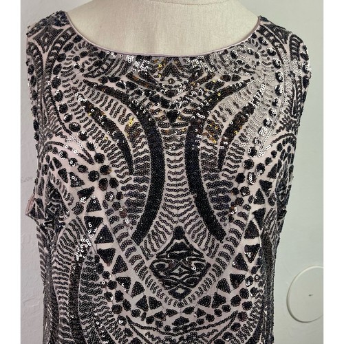 Vince Camuto Rose Gold Sleeveless Sequin Dress Women's 14 - Picture 2 of 3