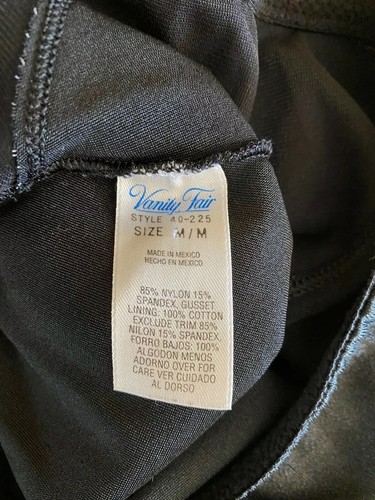 Bragas vintage de segunda piel Vanity Fair Granny negras sedosas brillantes de nailon talla M  - Imagen 6 de 7