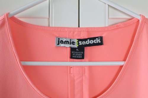 JAMIE SADOCK $95 Neon Pink Seamed Athletic Casual Hi Lo Golf Tee Top Size XL - Picture 6 of 6