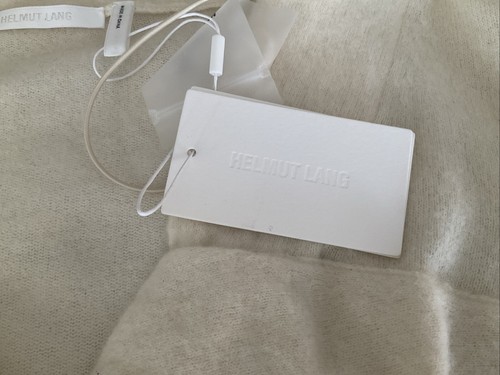 Helmut Lang Women's WHITE Bungee Cold Shoulder Wool Sweater Sz Large $350 New - Picture 9 of 19