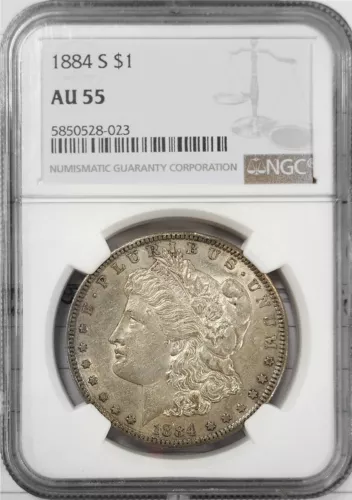 1884-S Morgan Silver Dollar NGC AU55