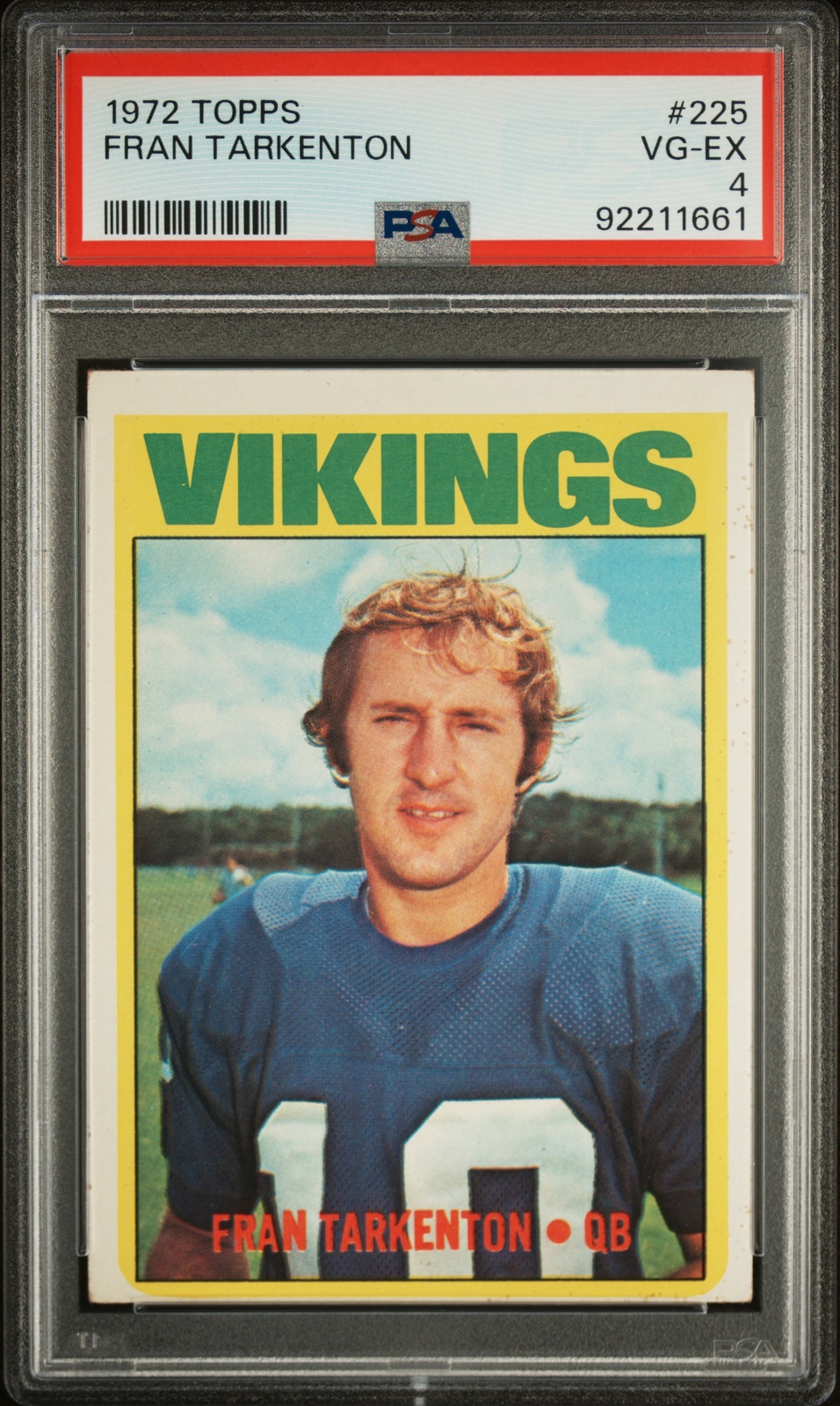 1972 TOPPS #225 FRAN TARKENTON PSA 4