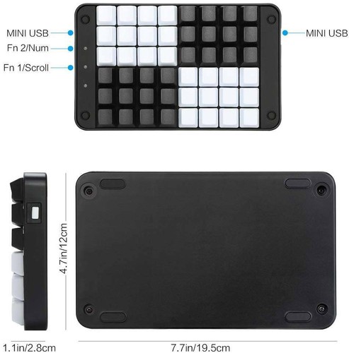 48 Keys Mechanical Keyboard Keypad 8 Macro Keys with OEM Gateron Blue Switches - Afbeelding 2 van 6