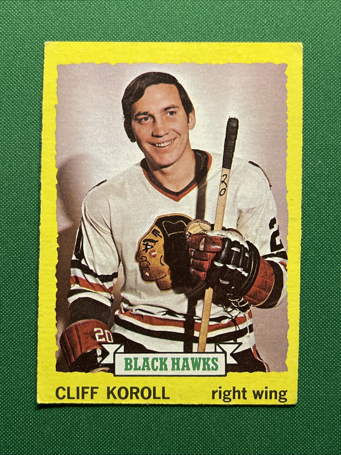 1973-74 Topps Cliff Koroll Chicago Black Hawks Hockey Card #28