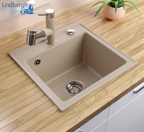 LINDBERGH® Granit Spüle inkl. Siphon Einbauspüle Küchenspüle Spüle KÜCHE Becken - Picture 7 of 28