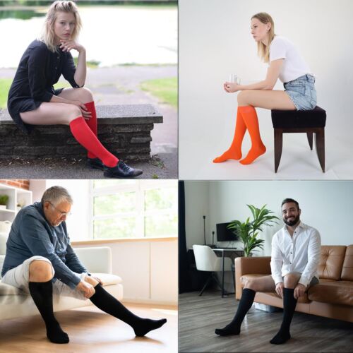 Unisex Knee High Long Socks Red4-7 - Picture 6 of 7