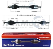 SurTrack Pair Set of 2 Front CV Axle Shafts For Honda Insight 2000-2006