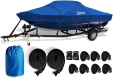  1200D Heavy Duty Boat Cover for 16-18.5ft Boats - Waterproof, Tear Resistant 