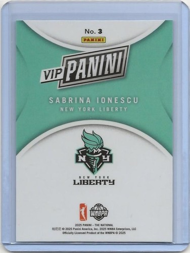 2025 Sabrina Ionescu Panini The National VIP Gold Pack WNBA #3 New York Liberty - Picture 2 of 2