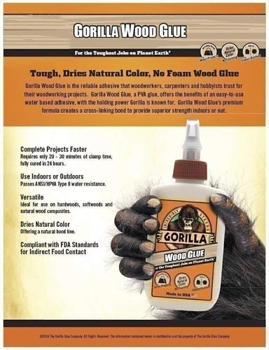 Gorilla Colla per Legno, Bottiglia da 18 once, (Confezione da 12) - Foto 7 di 18