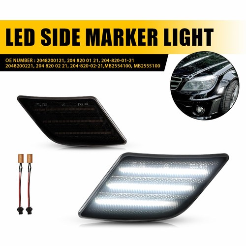 Fits 08-11 Mercedes Benz W204 C-Class Smoked White LED Bumper Side Marker Lights - Bild 23 von 24