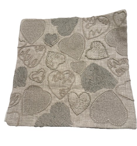 NUEVA FUNDA DE ALMOHADA 20" Pottery Barn Heart Apliques, Beige | Bordada #1019338 - Imagen 1 de 9