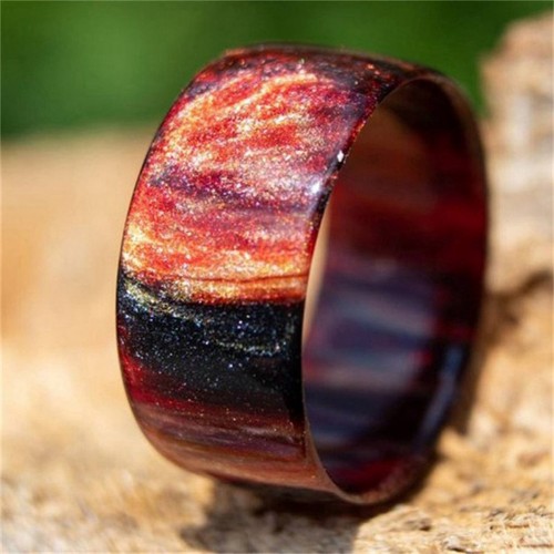 Acrylic Resin Finger Rings Size 7-9 Multi Color Jewelry Rainbow Glitter Ring - Picture 5 of 11