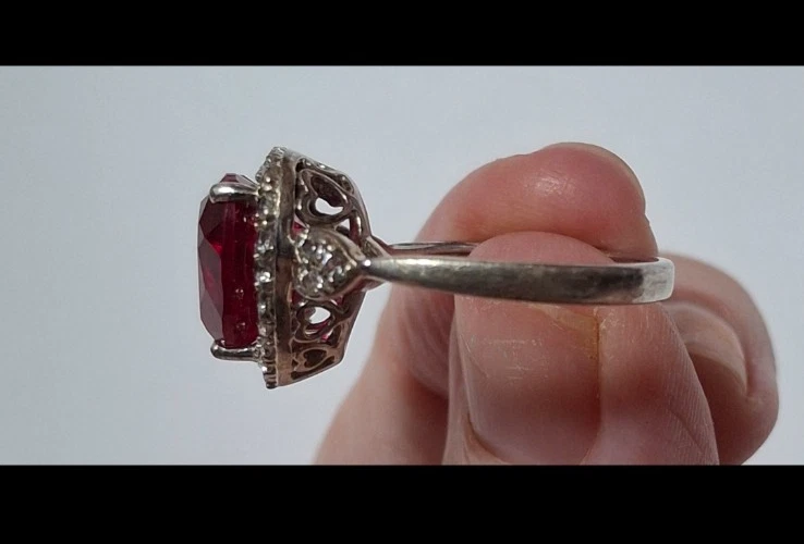 Кольцо в форме сердца с белым сапфиром Lorenzo Ruby Lab Created размер 7 - Изображение 4 из 4