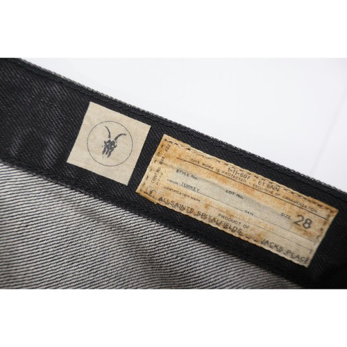 Jeans AllSaints Spitalfields uomo 28x29 grigio scuro pantaloni denim dritti - Foto 10 di 14