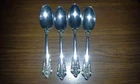 Wallace Grande Baroque Sterling Silver Teaspoons - 6 1/8" - Set of 4 No monogram