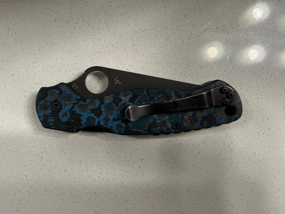 Spyderco Paramilitary 2 定制碳纤维秤。 S45VN 二手 无盒 — 第 4/4 张图片