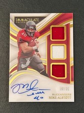 2023 Immaculate Collection Mike Alstott Triple Patch 2 Color Auto On Card 58/99