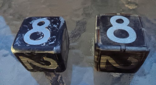 Lot Of 2 Artistic Black Color Wooden Backgammon 1 3/8in Doubling Cubes, Nice! - Picture 4 of 6