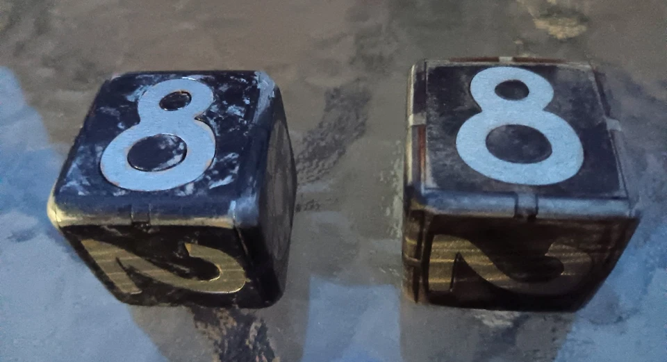 Lote de 2 cubos dobles artísticos de madera de color negro de 1 3/8 pulgadas, ¡bonitos! Foto 4 de 4