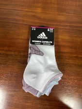 Adidas Womens Superlite Aeroready 6 Pair No Show Socks Sz 5-10 White/Blue/Purple