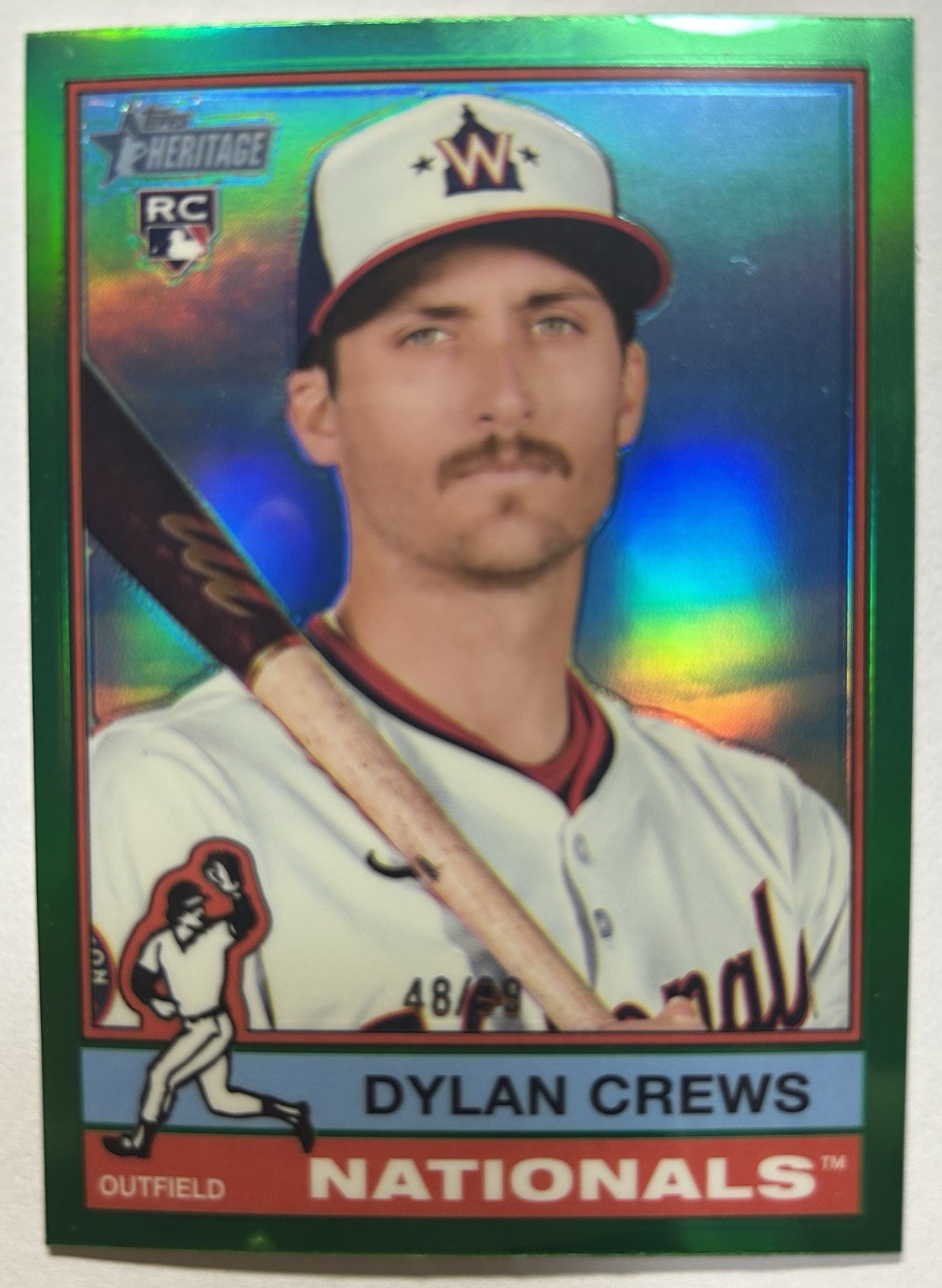 2025 Topps Heritage #247 Dylan Crews RC Green Chrome 48/99