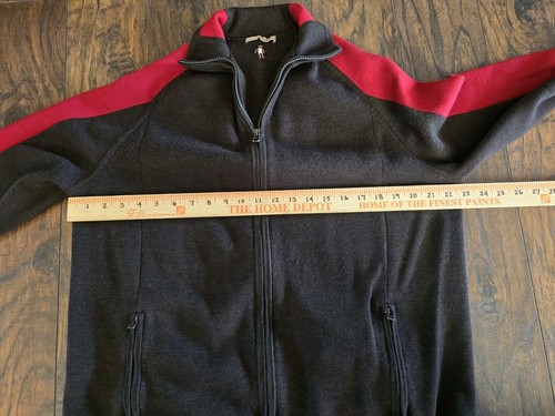 SmartWool Herren XL Full Zip 100% Merinowolle Strickjacke Pullover Taschen Braun - Bild 2 von 7