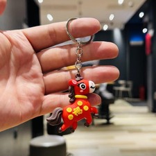 3Pcs Creative Horse Pendant Keyring Cute Cartoon Zodiac Horse Year Lucky Pendant