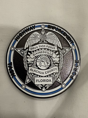 #ad Gainesville Alachua County Drug Task Force Challenge Coin Highway Interdiction. $50.00