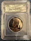 1965 Kennedy 1/2 Dollar 50c - 40% Silver Plated In Gold And Black Ruthenium ICG