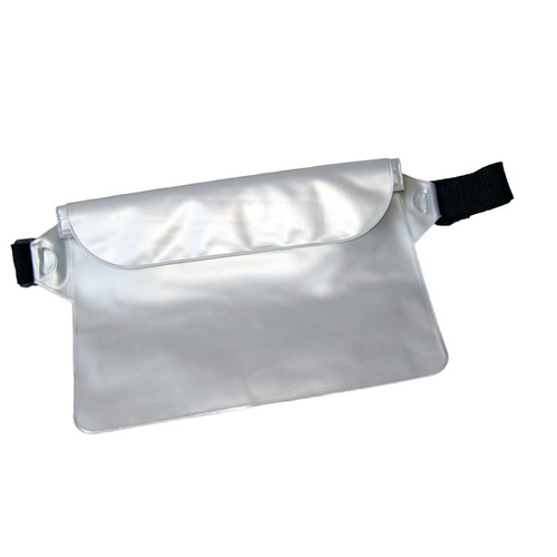 Silver White Waterproof Pouch With Waist Strap PVC Three Layer Sealed Water SP - Zdjęcie 9 z 12