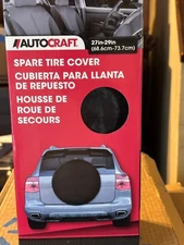 Spare Tire Cover. 27"-29" Black. New In Box. Soft Cover