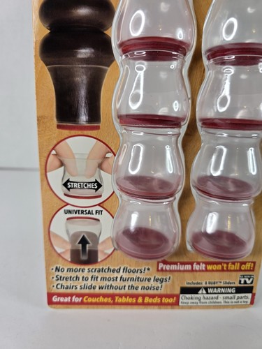 Ruby Sliders Clear Small Chair Sliders 8 Pack Small interior #15933-12 NEW - Picture 5 of 8