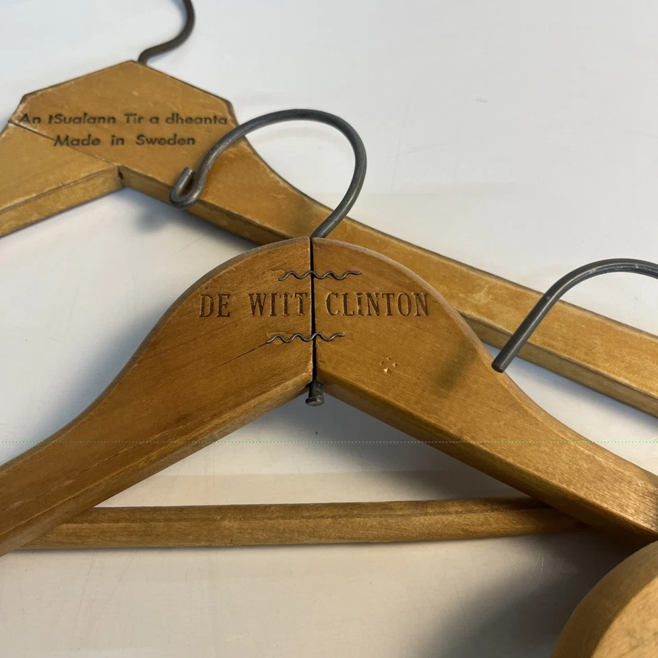 Винтажные рекламные деревянные вешалки лот одежды Crawford DeWitt Clinton Швеция - Изображение 3 из 4