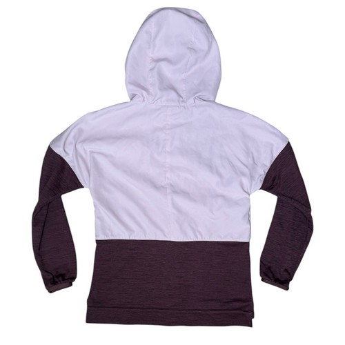 Columbia Girls Out-Shield Dry Fleece Jacket M 10/12 Hooded Zip Pockets Pink Wine - Picture 2 of 8