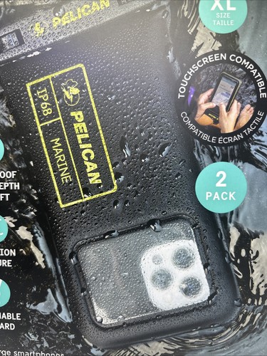 Pelican IP68 Floating Waterproof Phone Pouch - 2 Pack with Detachable Lanyard Xl - Photo 2 sur 7