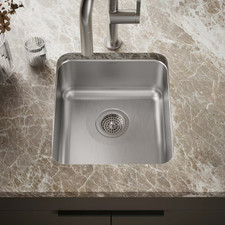 KOHLER K-3330-NA Undertone Squared Undercounter Kitchen Sink, Stainless Steel
