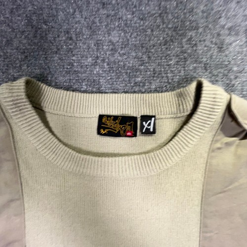 Quicksilver Military Cargo Sweater Men's XL Green Elbow Patch VTG 100% Acrylic - Picture 3 of 7