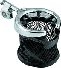 Kuryakyn Fits Universal Passenger Drink Holder With Basket Black & Chrome