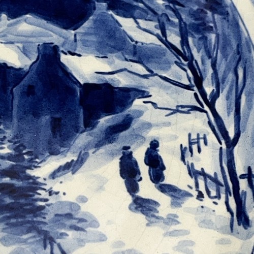 Plato de Navidad Delft Holandés 1956 Kerstmis Pintado a Mano Artista Firmado 26cm Pared - Imagen 10 de 17