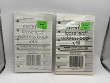 Lot of 2 Vintage Executive Loose Leaf Address Book Refills – 75 Sheets Total